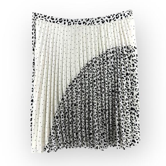 INA Leopard Print Black and White A-Symmetrical Midi Skirt Plus Size 3XL NWOT - Picture 1 of 4